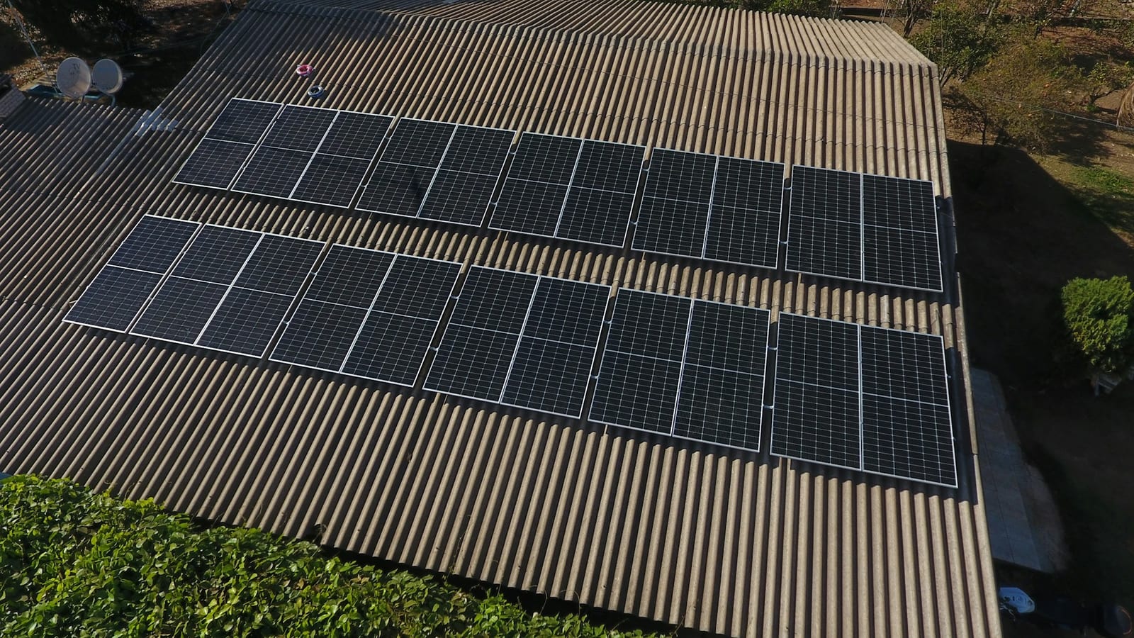 Solar panels on rooftop